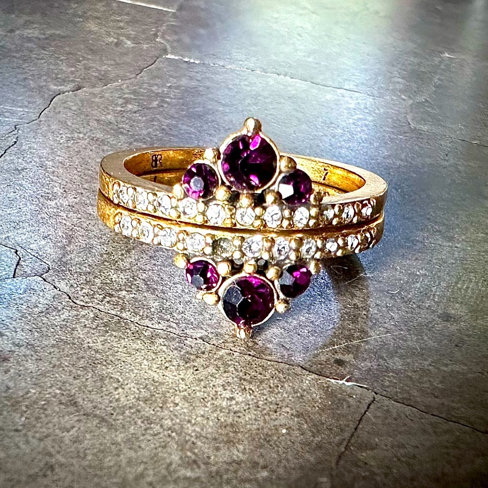 3 Piece Costume Gem Ring 6.75